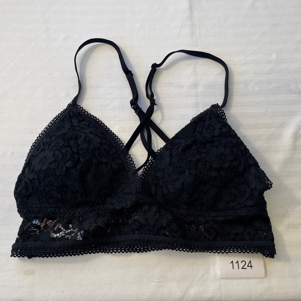 Xhilaration Women's Lace Bandeau Bra S Small Black Longline Bralette - Picture 10 of 10
